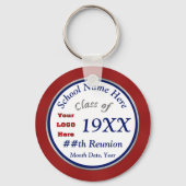 赤い白と青のクラスの懇親会ギフトをパーソナライズ キーホルダー (正面)