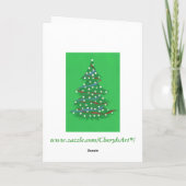 赤い白と青のクリスマスツリー、グリーティングカード シーズンカード (裏面)