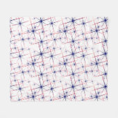 赤い白と青のスターバスト フリースブランケット (正面(横))