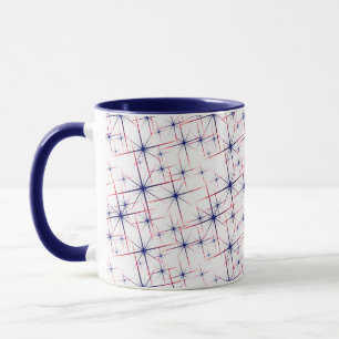 赤い白と青のスターバスト マグカップ