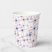 赤い白と青のスターバスト 紙コップ (裏面)