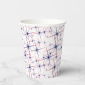 赤い白と青のスターバスト 紙コップ (右)