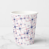 赤い白と青のスターバスト 紙コップ (正面)