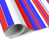 赤い白と青のストライプ ラッピングペーパー (ロールコーナー)