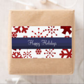 赤い白と青のスノーフレークのラベル ラベル (インサイチュ)