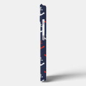 赤い白と青のネイビーパターン Case-Mate iPhoneケース (裏面 / 左)
