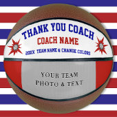 赤い白と青のバスケカスタムットコーチのギフト バスケットボール