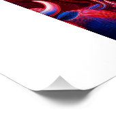 赤い白と青のバッファローの群れ ポスター (コーナー)