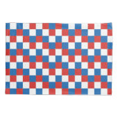 赤い白と青のパター市松模様にン 枕カバー (裏面)