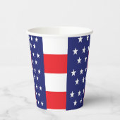 赤い白と青のパーティーカップと星ストライプ付き 紙コップ (左)