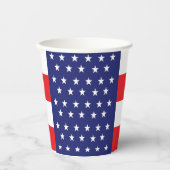 赤い白と青のパーティーカップと星ストライプ付き 紙コップ (正面)