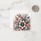 赤い白と青のフェスティバルモノグラムノートカード ノートカード (正面/裏面インサイチュ)