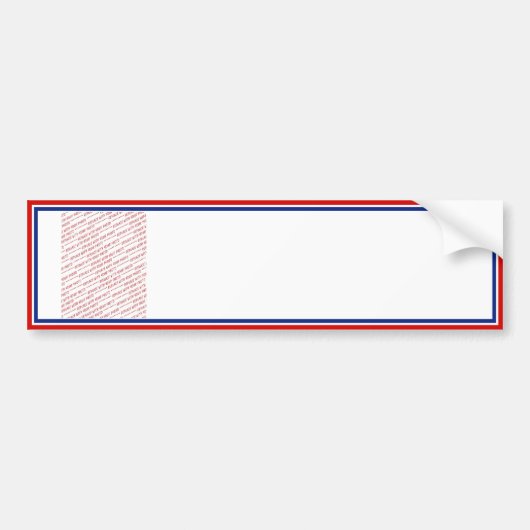 赤い白と青のフォトフレームテンプレート バンパーステッカー (正面)
