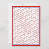 赤い白と青のフォトフレームテンプレート 招待状 (正面)