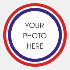 赤い白と青のフォトフレーム ラウンドシール