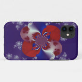 赤い白と青のフラクタル電話ケース Case-Mate iPhoneケース (裏面(横))