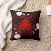 赤い白と青のフラクタル・アート・ピロー クッション (ブランケット)