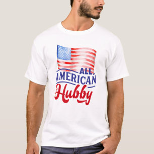 赤い白と青のフローラオールアメリカンハビー Tシャツ
