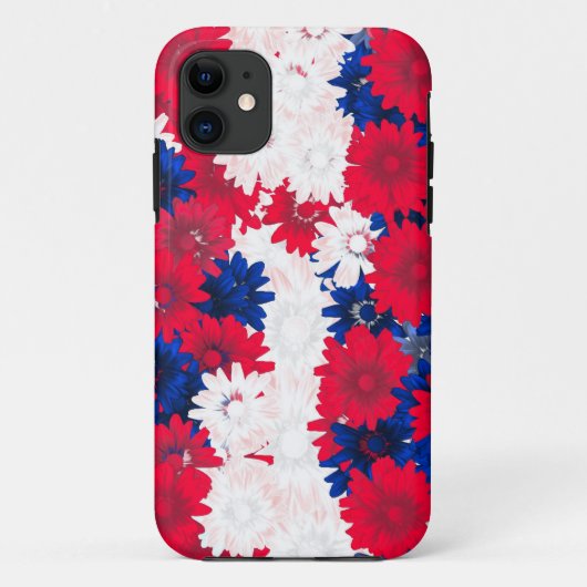 赤い白と青のフローラ Case-Mate iPhoneケース (裏面)