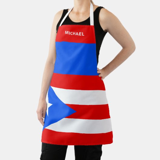 赤い白と青のプエルトリコ国旗の名前 エプロン (インサイチュ)