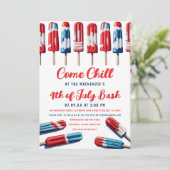 赤い白と青のポス来シクルチル7月4日 招待状 (スタンド正面)