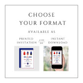 赤い白と青のポプシクル7月4日 招待状