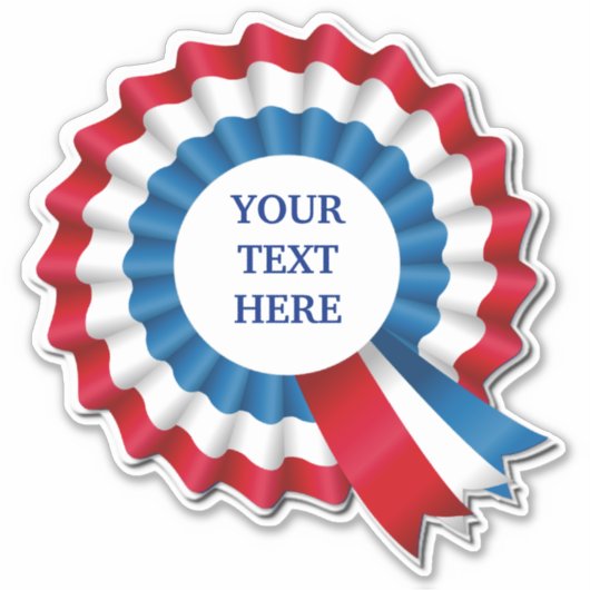 赤い白と青のロゼット輪郭 シール (正面)