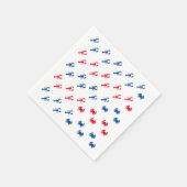 赤い白と青のロブスターとカニ愛国心 スタンダードカクテルナプキン (角)