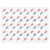 赤い白と青のロブスターパターン愛国的 テーブルクロス (正面(横))