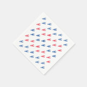 赤い白と青のロブスターパターン白紙 スタンダードカクテルナプキン (角)