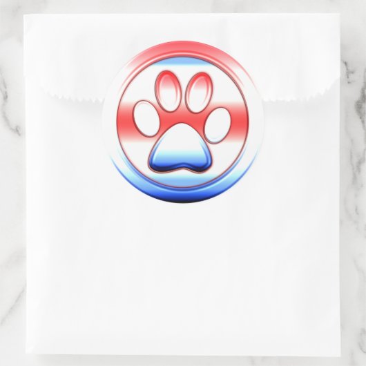 赤い白と青の前部印刷 ラウンドシール (バッグ)