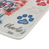 赤い白と青の大おもしろいきなダン犬の治療 カッティングボード (角)