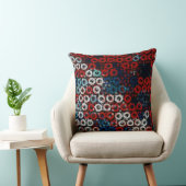 赤い白と青の幾何学的 クッション (椅子)