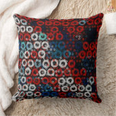 赤い白と青の幾何学的 クッション (ブランケット)