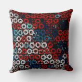 赤い白と青の幾何学的 クッション (裏面)