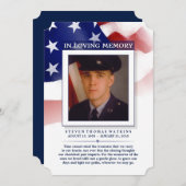 赤い白と青の愛するメモリ写真ありがとう サンキューカード (正面/裏面)