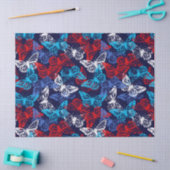 赤い白と青の愛国的蝶パターン 薄葉紙 (クラフト)