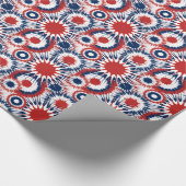 赤い白と青の愛国花火 ラッピングペーパー (角)
