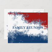 赤い白と青の懇親会 インビテーションポストカード (正面/裏面)