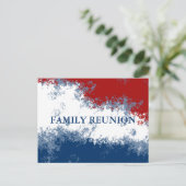 赤い白と青の懇親会 インビテーションポストカード (スタンド正面)