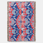 赤い白と青の抽象芸術プリント#1 スローブランケット (正面縦)