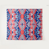 赤い白と青の抽象芸術プリント#1 タペストリー (正面(横))