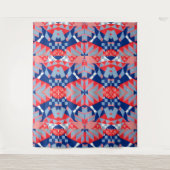 赤い白と青の抽象芸術プリント#1 タペストリー (正面)