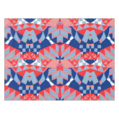 赤い白と青の抽象芸術プリント#1 テーブルクロス (正面(横))