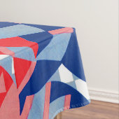 赤い白と青の抽象芸術プリント#1 テーブルクロス (インサイチュ)