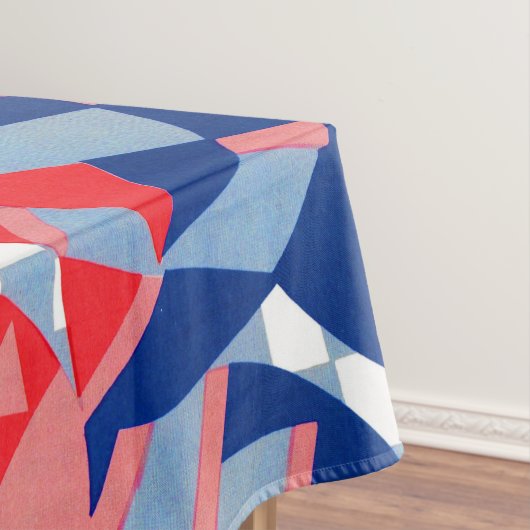赤い白と青の抽象芸術プリント#1 テーブルクロス (インサイチュ)