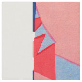 赤い白と青の抽象芸術プリント#1 ファブリック (クローズアップ)