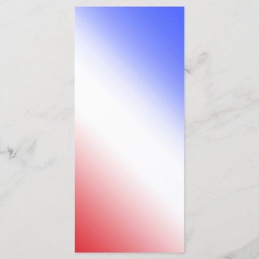 赤い白と青の斜めウェディンググラデーションレセプション メニュー (裏面)