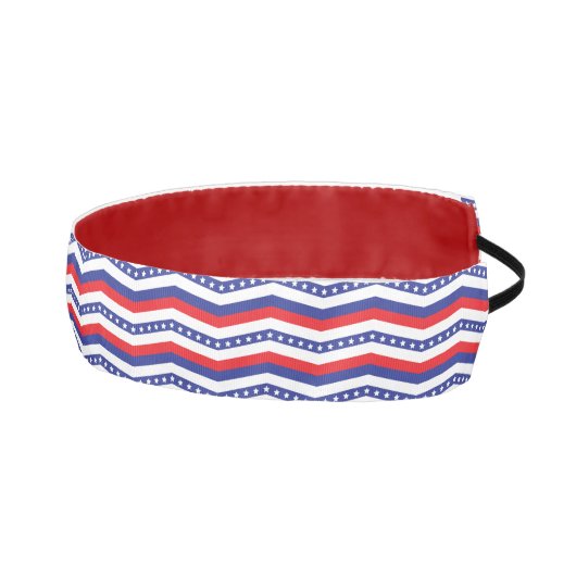 赤い白と青の星とストライプのシブロン アスレチックヘッドバンド (右)