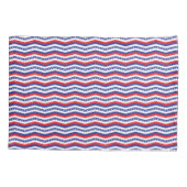 赤い白と青の星とストライプのシブロン 枕カバー (裏面)